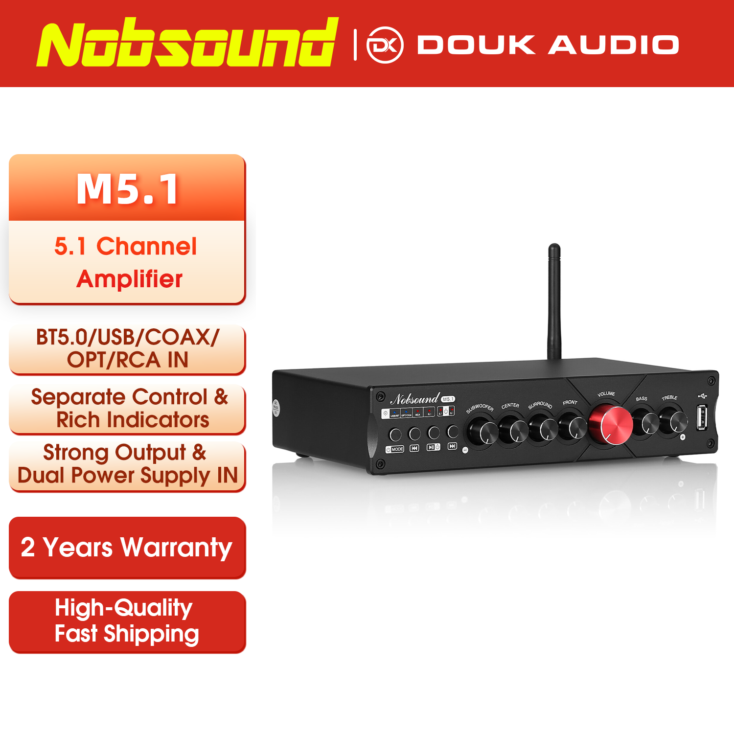 Home Cinema Samsung 5.1 - Nobsound M5.1 Dijital Bluetooth Alıcısı 5.1