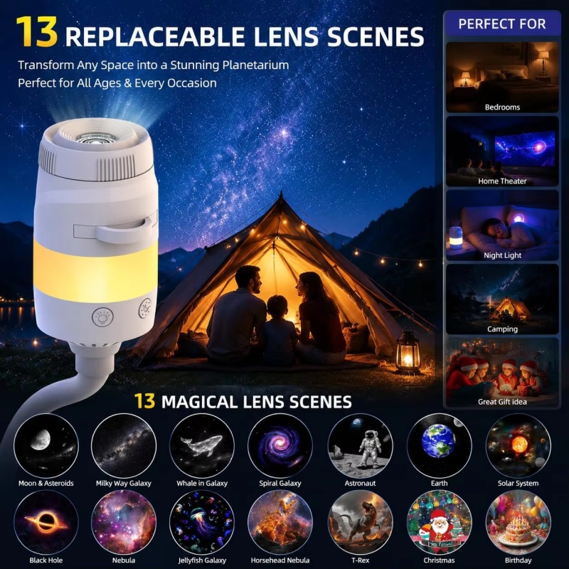 Projector Mount Ceiling - Yeni Galaxy Projektör Gece Lambası USB