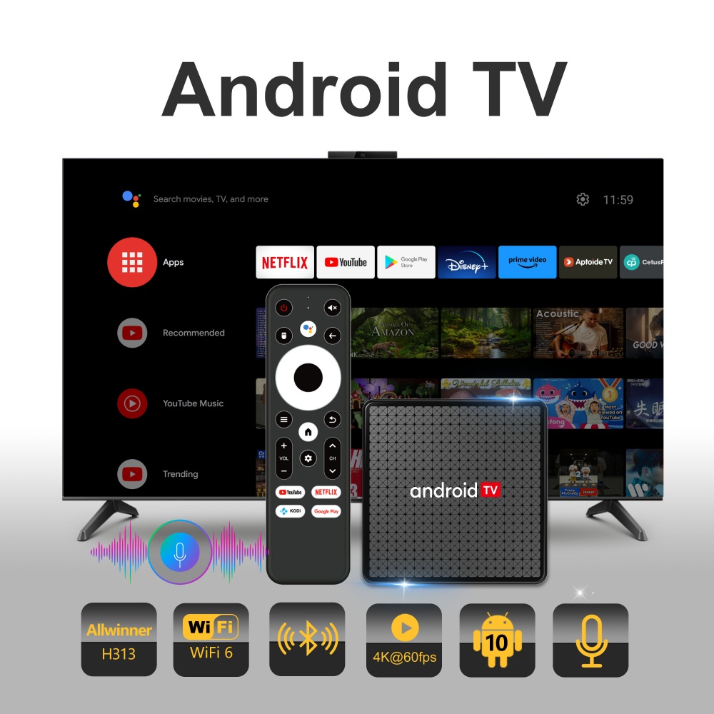 Home Cinema Portable - Wudung X5 TV Box AndroidTV Allwinner