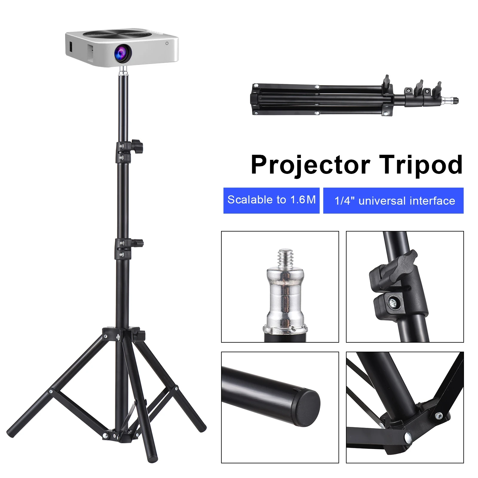 Home Cinema Portable - Evrensel Projektör Tripod Standı Gerilebilir Projektör