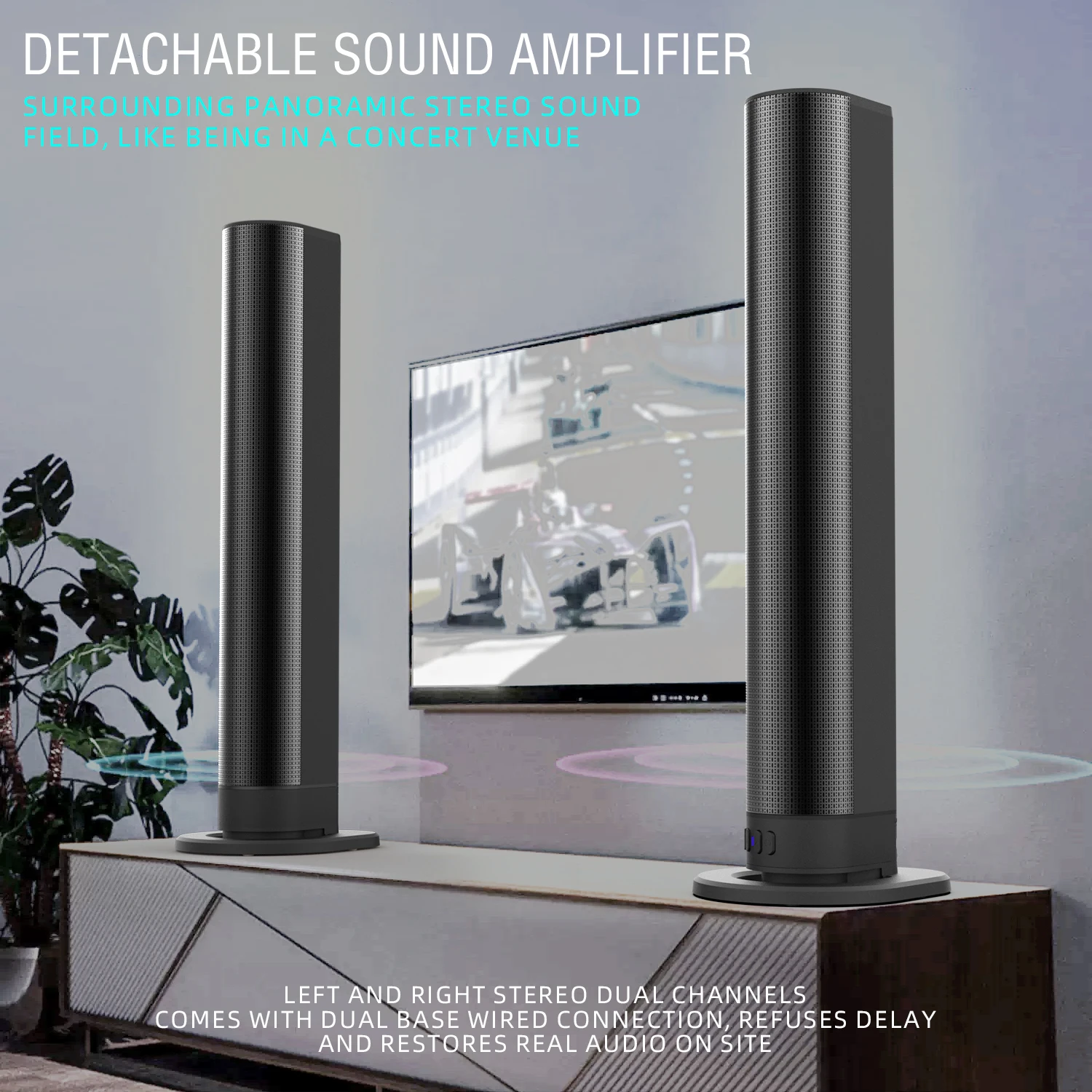 Home Cinema Wireless Speakers - FM Soundbar TV Bluetooth Hoparlörleri HDMI/AUX/BT/OPT