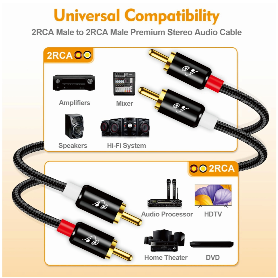 RG 2 RCA - 2 RCA Stereo Kablo, - Home Cinema Theater incelemesi ve fiyatı