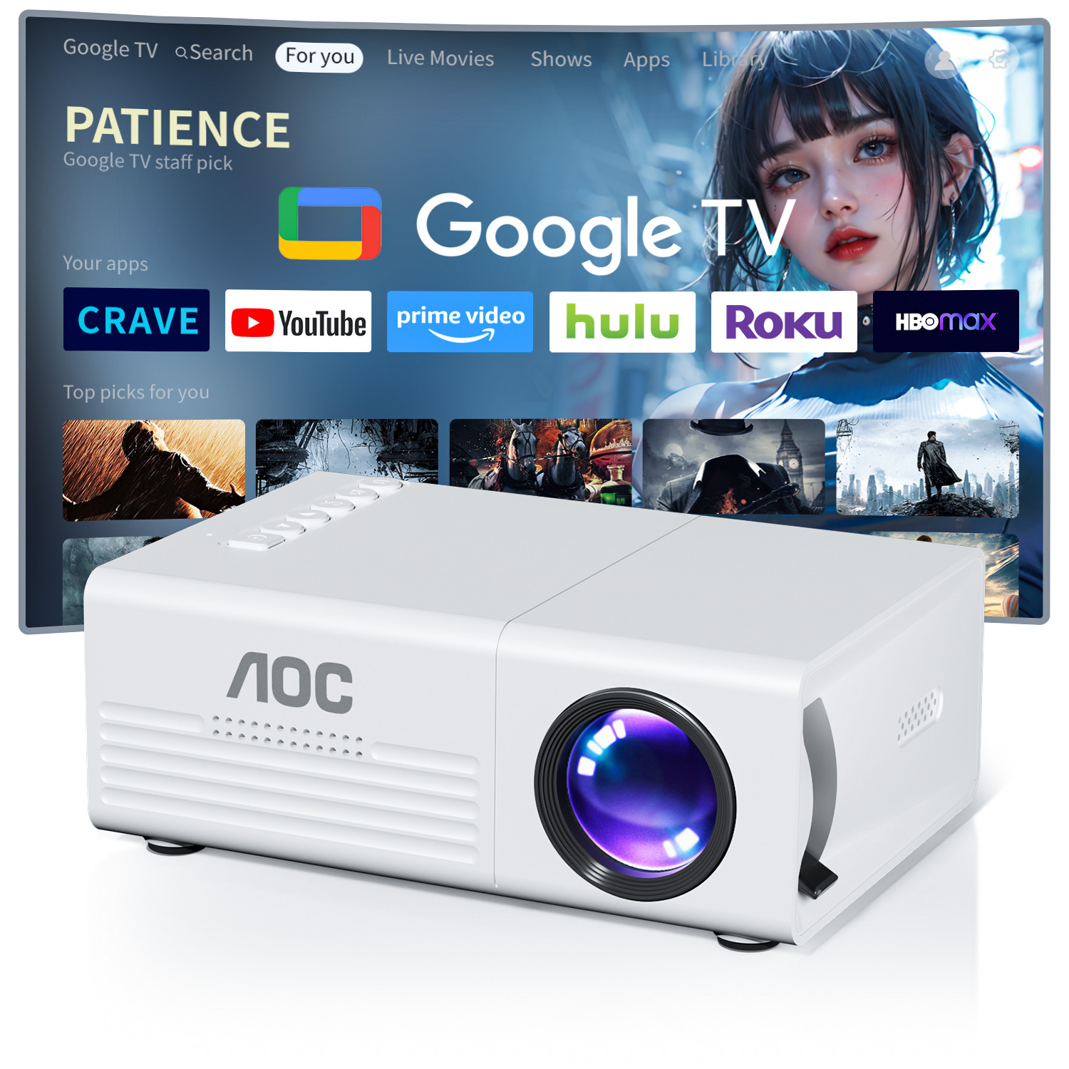 AOC Mini Projektör TFT LCD Wif - Home Cinema Compact incelemesi ve fiyatı